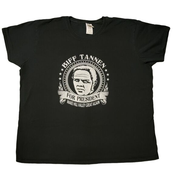 Biff Tannen For President Tshirt Womens Sz 2X Black Back To The Future Retro 80s - Picture 1 of 6
